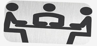 Strichmännchen am Tisch Strichmännchen am Tisch